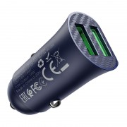 Автомобильное зарядное устройство Hoco Z39 QC3.0 (2USB) (Синий)