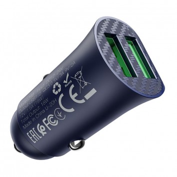 Автомобільний зарядний пристрій Hoco Z39 QC3.0 (2USB) (Синій) - Автомобільні зарядні пристрої - зображення 2 