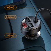 Автомобильное зарядное Usams US-CC119 C22 (2USB/3.4A) + 3in1 combo кабель (Черный)
