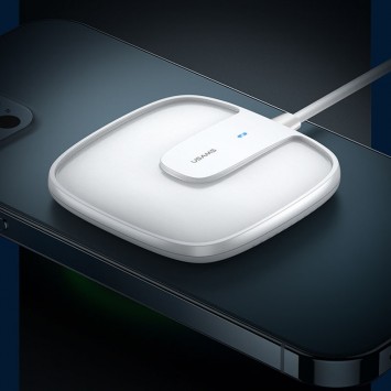 Бездротова зарядка для iPhone Usams US-CD153 Ultra-thin Magnetic With Cable (Білий) - Безпровідні ЗП - зображення 2 