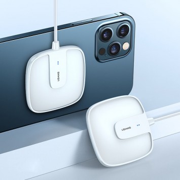 Бездротова зарядка для iPhone Usams US-CD153 Ultra-thin Magnetic With Cable (Білий) - Безпровідні ЗП - зображення 3 