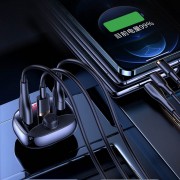 Автомобільна зарядка US-CC143 C25 50W 2A+C 3 Ports Digital Display Wireless FM Car Charger