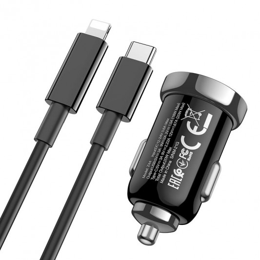 АЗУ Hoco Z44 Leading PD+QC3.0 (1USB/3A) +Type-C to Lightning - изображение 3
