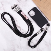 Чехол для Apple iPhone 13 (6.1"") - TPU two straps California Черный