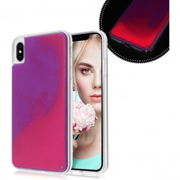Неоновий чохол для Apple iPhone XS Max (6.5") Neon Sand glow in the dark (Фіолетовий / Рожевий) - Чохли для iPhone XS Max - зображення 1 