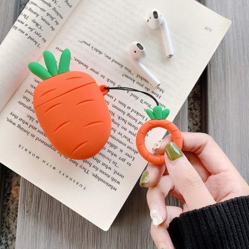 Силіконовий футляр для навушників AirPods - Smile Fruits series (Carrot) - Apple AirPods - зображення 4 