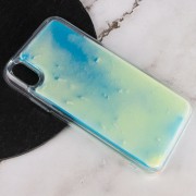 Неоновий чохол для Apple iPhone X / XS (5.8") Neon Sand glow in the dark (Блакитний)