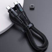 Дата кабель Usams US-SJ495 U66 Magnetic Type-C to Lightning 20W + Type-C 60W (1.2m) (Чорний)