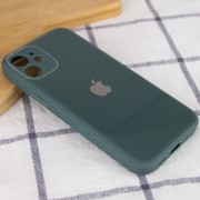 TPU + Glass чохол для Apple iPhone 12 mini (5.4") GLOSSY Logo Full camera (opp) (Зелений)