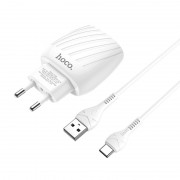 Зарядное устройство для телефона самсунг Hoco C78A (2USB/2.4A) + Type-C (Белый)