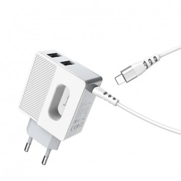 Зарядка для Айфона Hoco C75 (2USB/2.4A) +lightning (Белый) - Сетевые зарядные устройства (220 В) - изображение 2