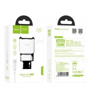 Зарядное устройство для Iphone Hoco C59A (2USB/2.4A) +lightning (Белый)