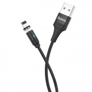 Магнитный кабель для Iphone Hoco U76 "Fresh magnetic" Lightning (1.2m) (Черный)