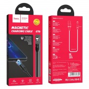 Магнитный кабель для Iphone Hoco U76 "Fresh magnetic" Lightning (1.2m) (Черный)