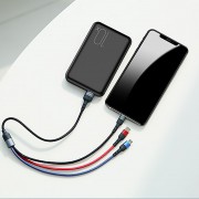 Кабель зарядки для телефону Usams US-SJ410 U26 3in1 USB to Combo 2A (0.35m) (Чорний)