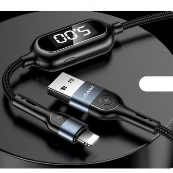 Кабель зарядки для Iphone Usams US-SJ423 U48 Digital Display USB to Lightning (1.2m) (Чорний) - Lightning - зображення 2 