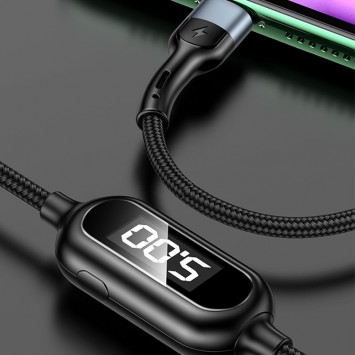 Кабель зарядки для Iphone Usams US-SJ423 U48 Digital Display USB to Lightning (1.2m) (Чорний) - Lightning - зображення 3 