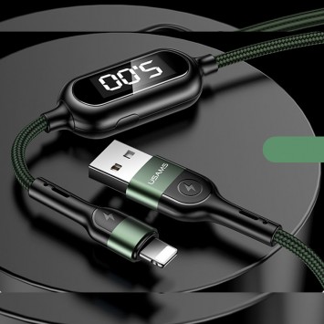 Кабель зарядки для Iphone Usams US-SJ423 U48 Digital Display USB to Lightning (1.2m) (Зелений) - Lightning - зображення 1 