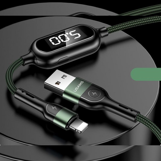 Дата кабель Usams US-SJ423 U48 Digital Display USB to Lightning (1.2m) - изображение 1