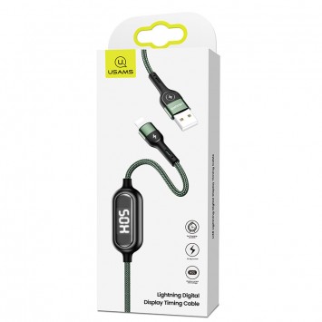 Кабель зарядки для Iphone Usams US-SJ423 U48 Digital Display USB to Lightning (1.2m) (Зелений) - Lightning - зображення 2 