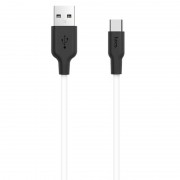Кабель USB Type C Hoco X21 Plus Silicone Type-C Cable (1m) (Черный / Белый)
