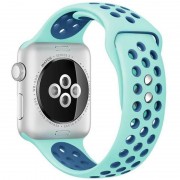 Силіконовий ремінець для Apple watch 42mm / 44mm Sport Nike+ (marine green / blue)