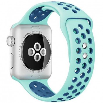 Силіконовий ремінець для Apple watch 42mm / 44mm Sport Nike+ (marine green / blue) - Apple Watch - зображення 1 