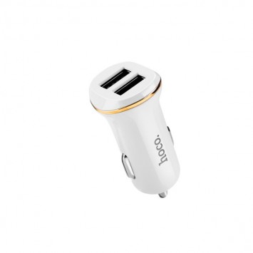 Автомобільна зарядка для Iphone Hoco Z1 (2USB 2.1A) (+кабель Lighthing) (Білий) - Автомобільні зарядні пристрої - зображення 1 