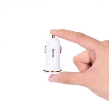Автомобільна зарядка для Iphone Hoco Z1 (2USB 2.1A) (+кабель Lighthing) (Білий) - Автомобільні зарядні пристрої - зображення 3 