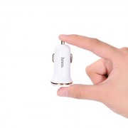 Автомобільна зарядка для Iphone Hoco Z1 (2USB 2.1A) (+кабель Lighthing) (Білий)