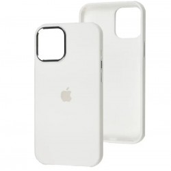 Чехол Silicone Case Metal Buttons (AA) для Apple iPhone 13 (6.1"), Белый / White