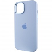 Чехол Silicone Case Metal Buttons (AA) для Apple iPhone 13 (6.1"), Голубой / Blue Fog