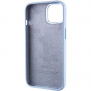 Чехол Silicone Case Metal Buttons (AA) для Apple iPhone 13 (6.1"), Голубой / Blue Fog