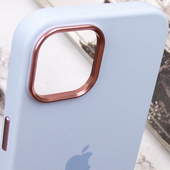 Чохол Silicone Case Metal Buttons (AA) для Apple iPhone 13 (6.1"), Блакитний / Cloud Blue