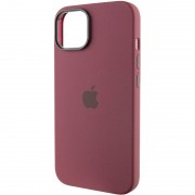 Чехол Silicone Case Metal Buttons (AA) для Apple iPhone 13 (6.1"), Бордовый / Plum