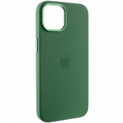 Чехол Silicone Case Metal Buttons (AA) для Apple iPhone 13 (6.1"), Зеленый / Clover