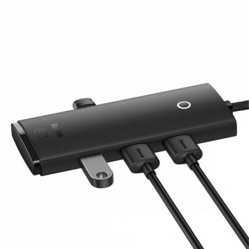 Baseus Lite Series 4in1 Black HUB Adapter with USB-A to 4x USB 3.0 Ports, 1m - WKQQ03