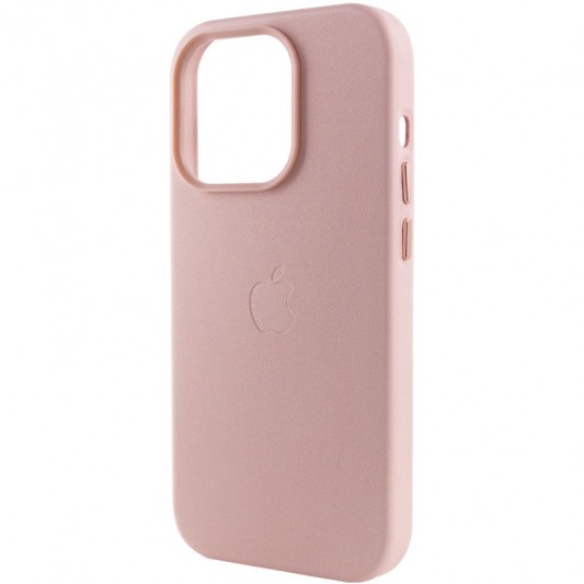 Шкіряний чохол для iPhone 14 Pro Max - Leather Case (AA Plus) with MagSafe, Sand Pink - зображення 2 