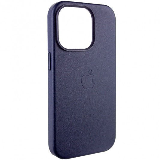 Шкіряний чохол для iPhone 14 Pro Max - Leather Case (AA Plus) with MagSafe, Violet - зображення 3 