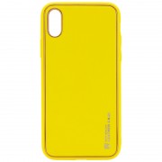 Кожаный чехол Xshield для Apple iPhone XR (6.1"), Желтый / Yellow