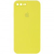 Чехол Silicone Case Square Full Camera Protective (AA) для Apple iPhone 7 plus / 8 plus (5.5"), Желтый / Bright Yellow