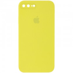 Чохол Silicone Case Square Full Camera Protective (AA) Apple iPhone 7 plus / 8 plus (5.5"), Жовтий / Bright Yellow