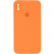 Чохол Silicone Case Square Full Camera Protective (AA) Apple iPhone XS Max (6.5"), Помаранчевий / Papaya