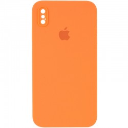Чехол Silicone Case Square Full Camera Protective (AA) для Apple iPhone XS Max (6.5"), Оранжевый / Papaya