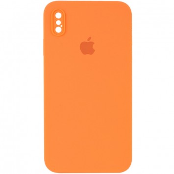 Чехол Silicone Case Square Full Camera Protective (AA) для Apple iPhone XS Max (6.5"), Оранжевый / Papaya