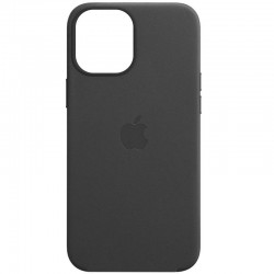 Кожаный чехол Leather Case (AAA) with MagSafe and Animation для Apple iPhone 12 Pro Max (6.7"), Black