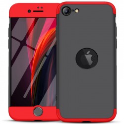 Пластикова накладка GKK LikGus 360 градусів (opp) з лого для Apple iPhone SE (2020), Чорний / Червоний