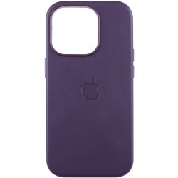Кожаный чехол Leather Case (AAA) with MagSafe and Animation для Apple iPhone 14 Pro (6.1"), Deep Violet