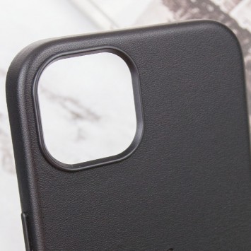 Шкіряний чохол Leather Case (AAA) з MagSafe and Animation для Apple iPhone 13 (6.1"), Midnight - Чохли для iPhone 13 - зображення 7 