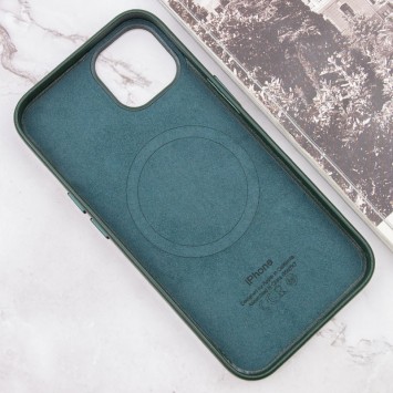 Кожаный чехол Leather Case (AAA) with MagSafe and Animation для Apple iPhone 13 (6.1"), Sequoia Green - Чехлы для iPhone 13 - изображение 5